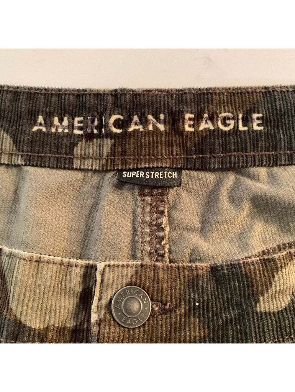 American Eagle Women's Plus Size 24 High Waist Corduroy Camo Mom Jeans - New w/ - Picture 7 of 11